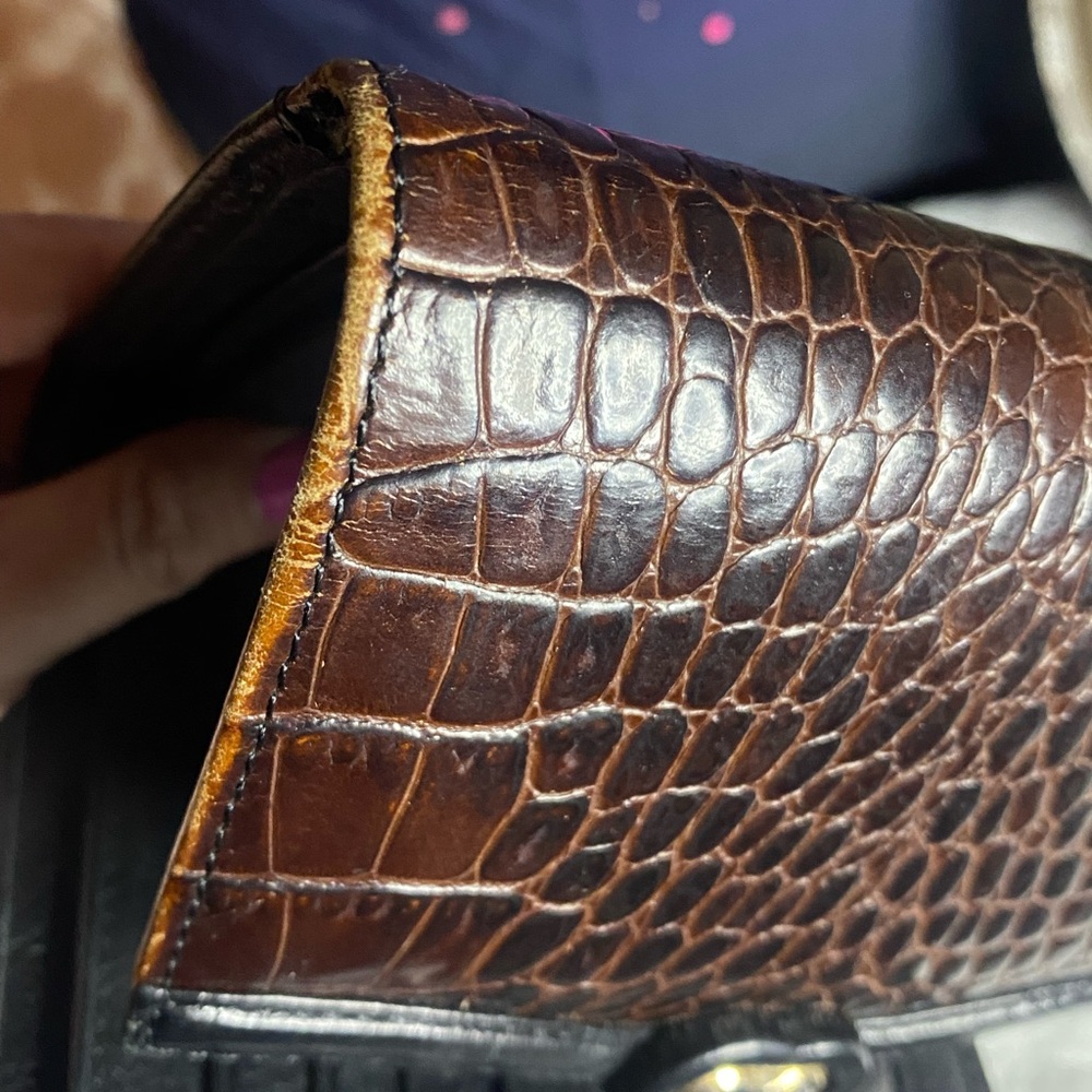EUC Vintage Brighton Stacey Croc Embossed Bag and Wallet - Picture 8 of 11